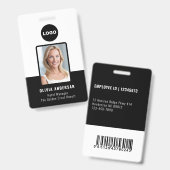 黒人写真IDバーコード会社セキュリティ バッジ (正面＆裏面)