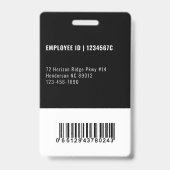 黒人写真IDバーコード会社セキュリティ バッジ (裏面)