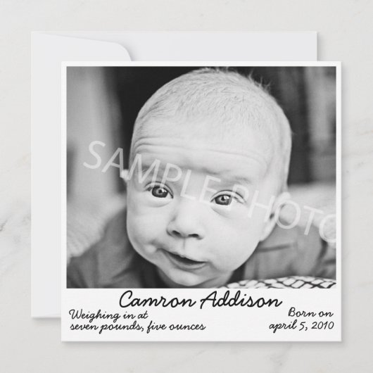 黒人出産のお知らせ 案内状 (正面)