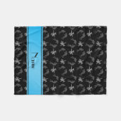 黒人力士パーソナライズされた名 フリースブランケット (正面(横))