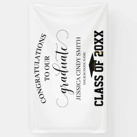 黒人卒業おめでとう 横断幕 (縦)