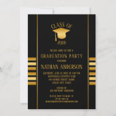 黒人卒業パーティーにおける青銅と金ゴールドのグラデーション 招待状 (正面)