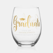 黒人卒業生 ステムなしワイングラス (裏面)