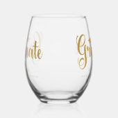 黒人卒業生 ステムなしワイングラス (左)