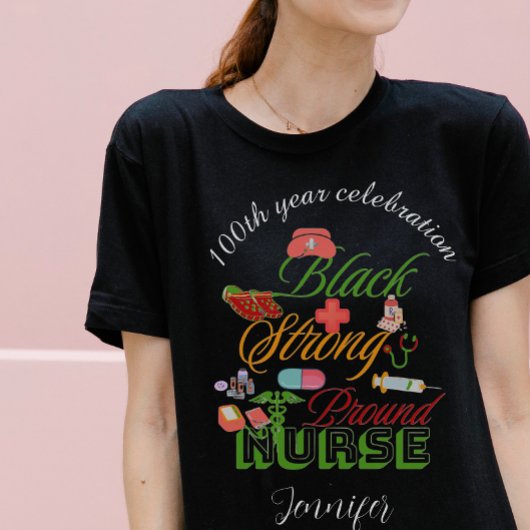黒人史100周年記念看護師 Tシャツ