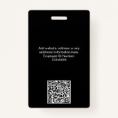 黒人名会社名ビジネスロゴQrコード合計 バッジ (裏面)