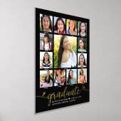 黒人大学院K-12フォトコラージスクリプト実在金ゴールド 箔ポスター (レイダウン)