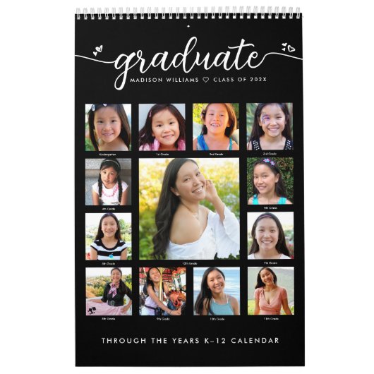 黒人大学院K-12台本フォトコラージュ15ヶ月 カレンダー (カバー)