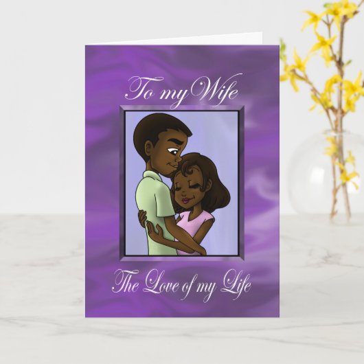 黒人夫婦 カード (黄色い花)