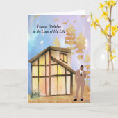 黒人夫用誕生日カード カード (黄色い花)