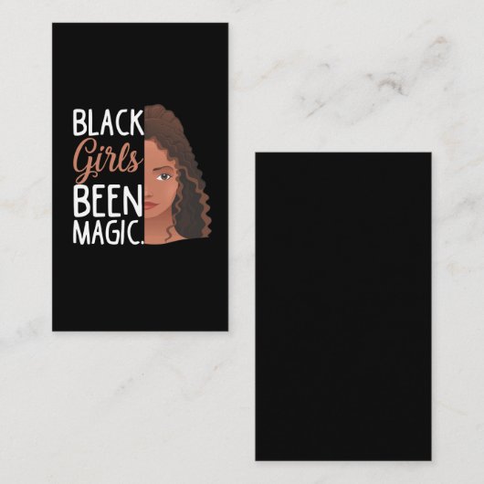 黒人女の子は魔法·アフリカの女の子アフロ女性 名刺 (正面/裏面)