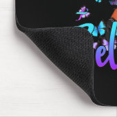 黒人女信じ紫とティール（緑がかった色）リボン自殺 マウスパッド (コーナー)