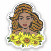黒人女前向きやる気を起こさせる肯定店 シール (正面)