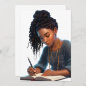 黒人女子の魔法 メラニンライター 茶色の肌の女の子たち 招待状 (正面/裏面)