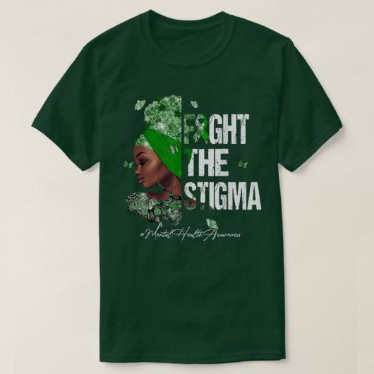 黒人女性が恥辱と闘う精神衛生は待ち受けている Tシャツ (デザイン正面)