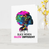黒人女性が輝違うく カード (黄色い花)