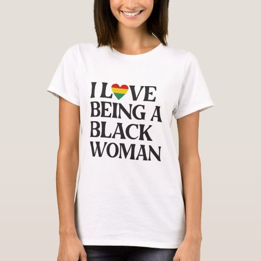 黒人女性であることを愛する - 黒人の歴史月間 Tシャツ (正面)