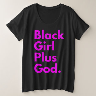 黒人女性と神 プラスサイズTシャツ