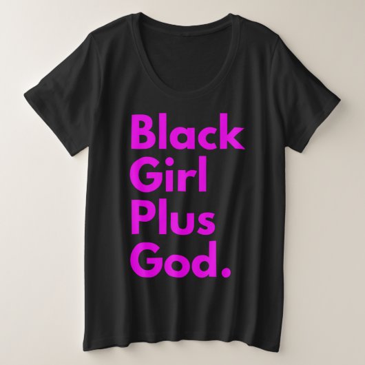 黒人女性と神 プラスサイズTシャツ (デザイン正面)
