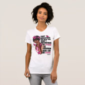 黒人女性に力を与える乳がんサポート Tシャツ (正面フル)