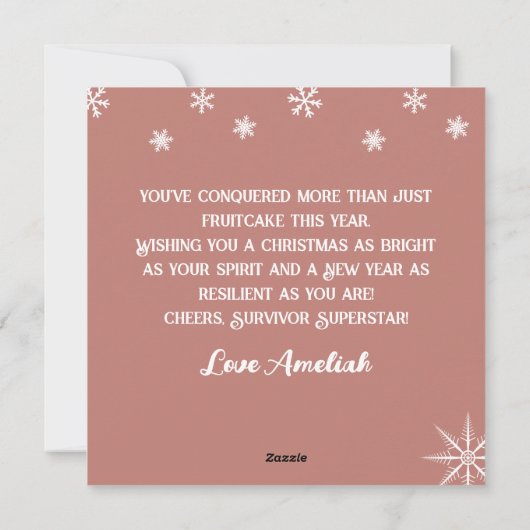 黒人女性のがんサバイバーの喜び シーズンカード (裏面)