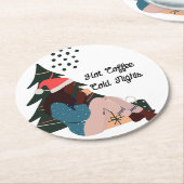 黒人女性のクリ図解入りの、写真付きのスマス ラウンドペーパーコースター (アングル)