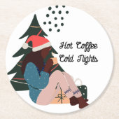 黒人女性のクリ図解入りの、写真付きのスマス ラウンドペーパーコースター (正面)