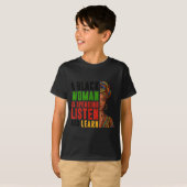 黒人女性のスピーチ 聞く 学ぶ 歴史 男性 女性 Tシャツ (正面フル)