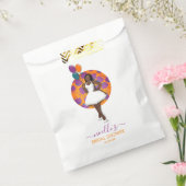 黒人女性のブライズシャワー風船と花 フェイバーバッグ (封をした状態)