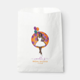 黒人女性のブライズシャワー風船と花 フェイバーバッグ