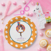 黒人女性のブライズシャワー風船花オレンジ ペーパープレート (パーティー)