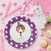 黒人女性のブライズシャワー風船花紫 ペーパープレート (パーティー)