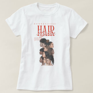 黒人女性のヘアスタイルアプリーシエーショングラフィックTシャツ Tシャツ