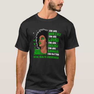 黒人女性のメンタルヘルスの意識向上モチベーションS Tシャツ