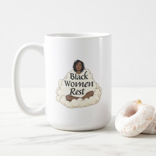 黒人女性の休息 コーヒーマグカップ (ドーナツ)