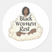 黒人女性の休息 ラウンドシール (正面)
