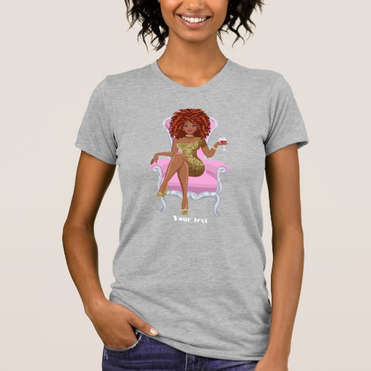 黒人女性の女王 Tシャツ (正面)