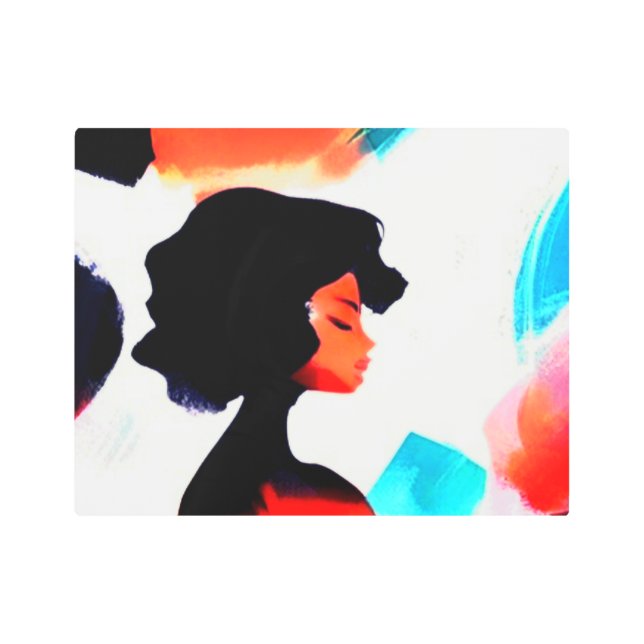 黒人女性の歴史の月抽象芸術メタルウォールアート メタルプリント (正面)