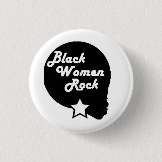 黒人女性の石! 缶バッジ (正面)