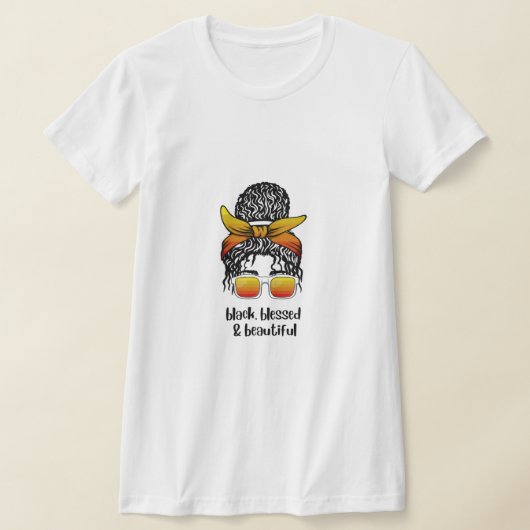 黒人女性の祝福と美を讃えるTシャツ Tシャツ (レイダウン)