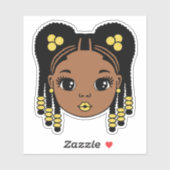 黒人女性の編み髪 シール (シート)