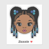 黒人女性の編み髪 シール (シート)