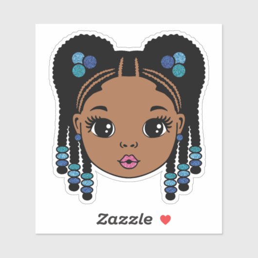 黒人女性の編み髪 シール (シート)