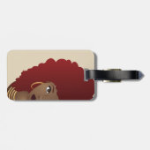 黒人女性の花を赤アフロオレンジ、イニシャル ラゲッジタグ (裏面横)