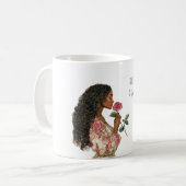 黒人女性の薔薇の香り コーヒーマグカップ (正面左)