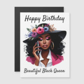 黒人女性の誕生日カード (正面/裏面)