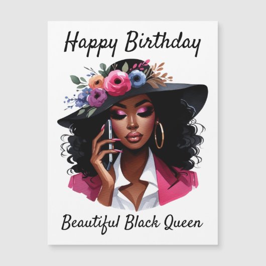 黒人女性の誕生日カード (正面)