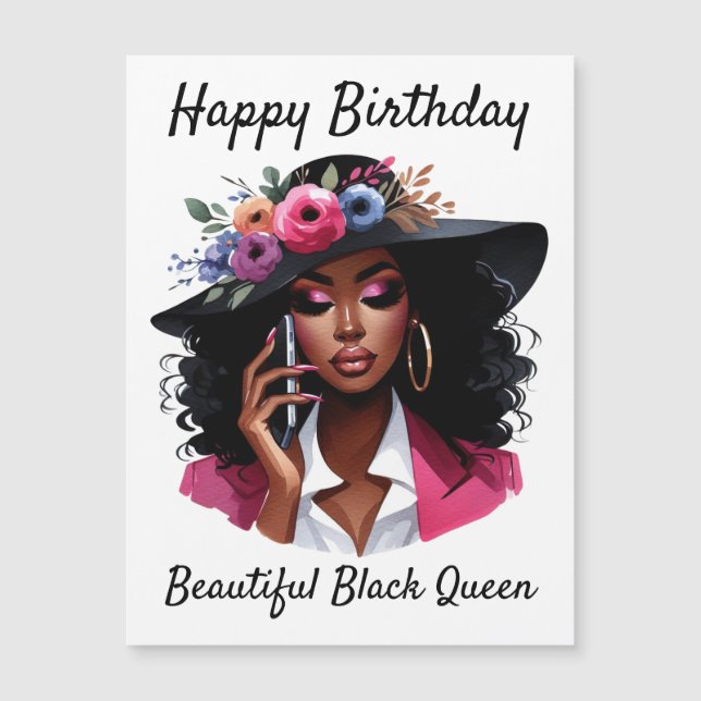 黒人女性の誕生日カード (正面)