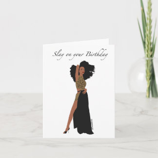 黒人女性の誕生日カード カード