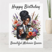 黒人女性の誕生日カード カード (正面)
